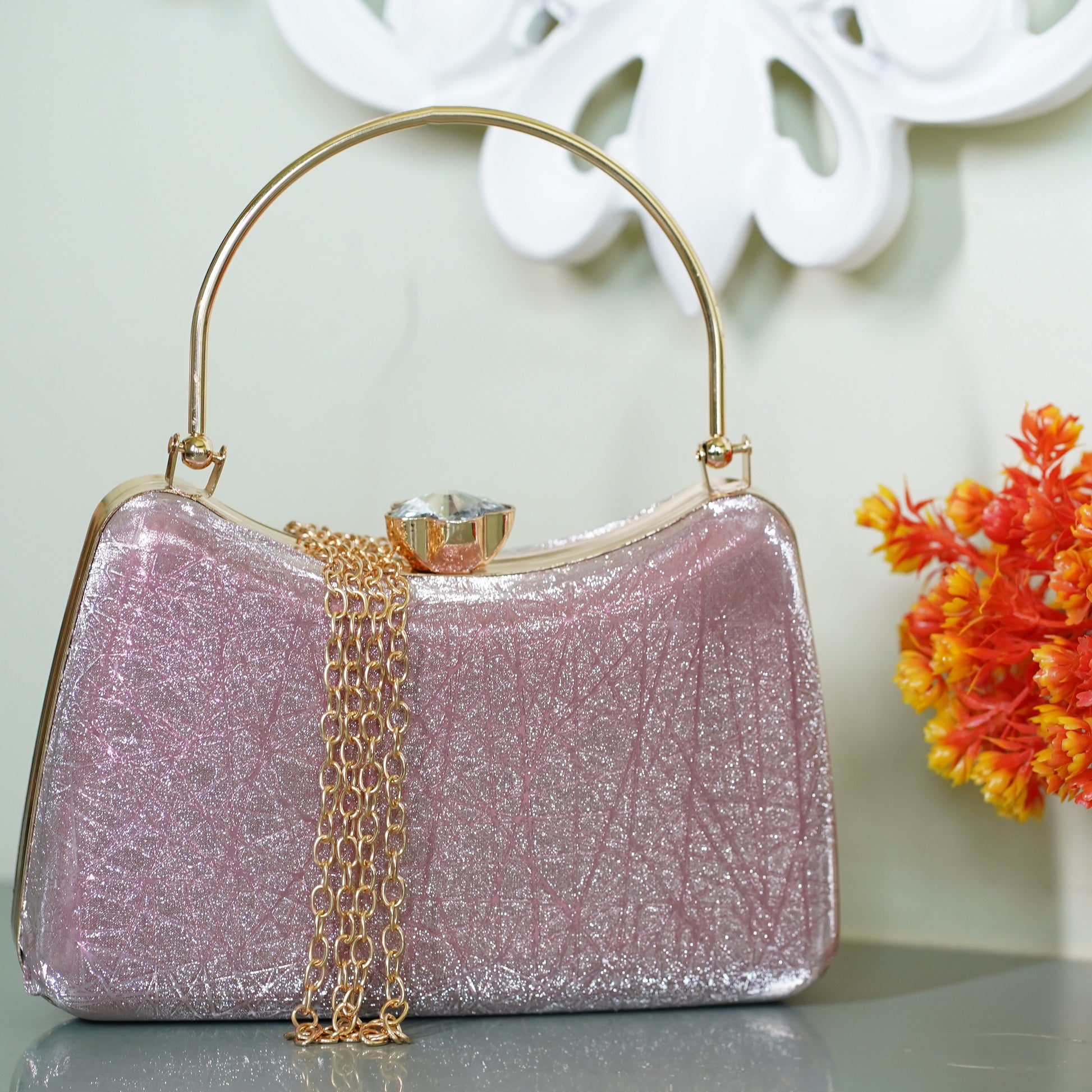 pink clutch designer