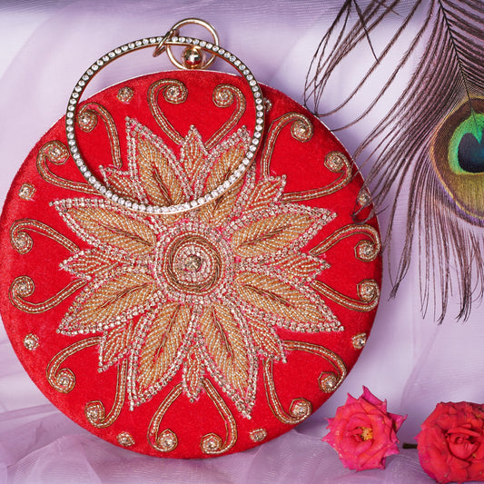 red clutch bag designer
