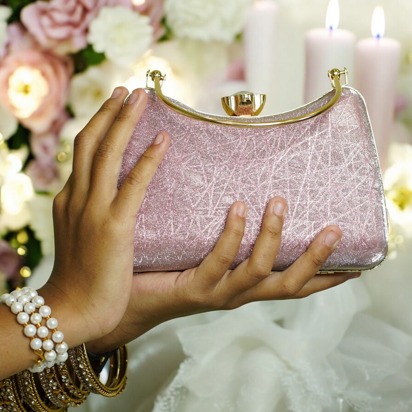 pink clutch designer