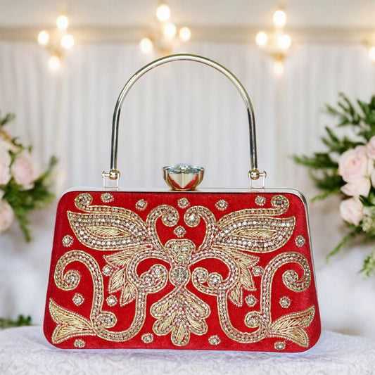 red clutch bag designer
