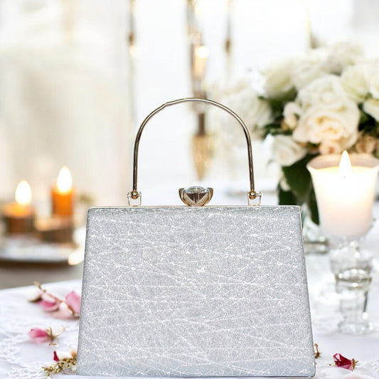 silver bridal purse