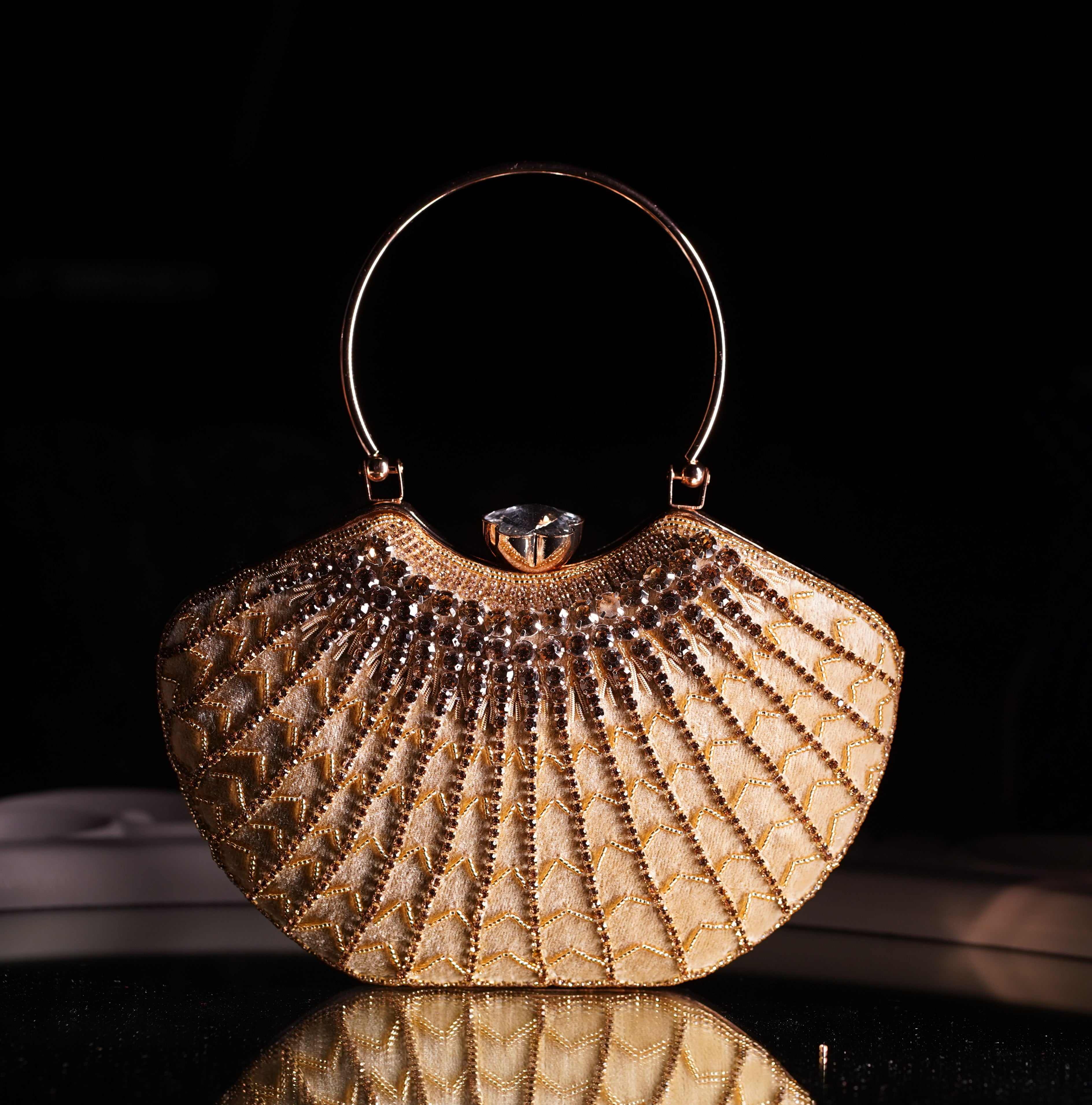 Golden Lavanya Designer Clutch